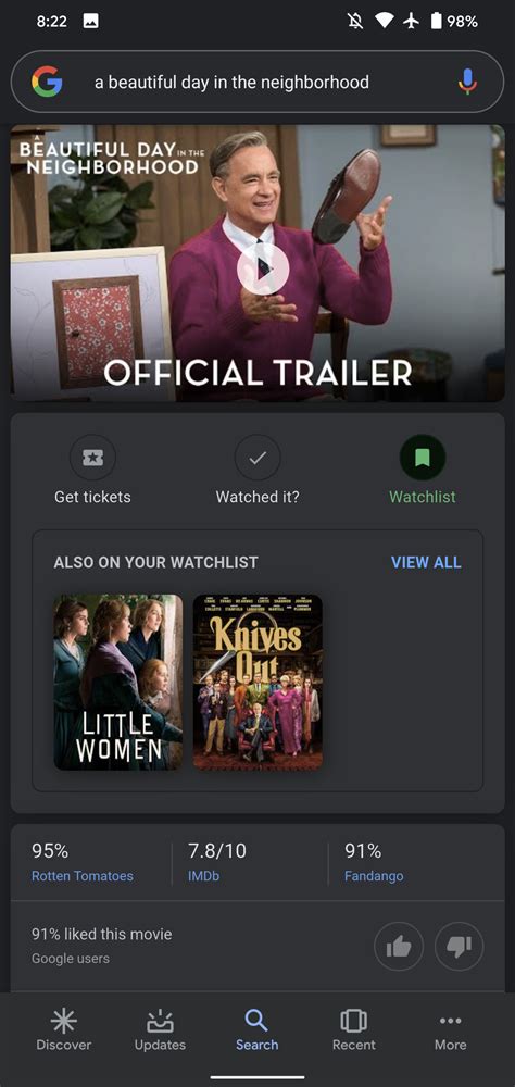 Google Search adds 'Watchlist' to bookmark movies, TV.